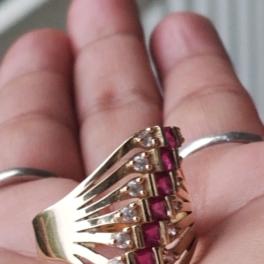 Sale! Vintage Semanario 14k ruby ring sz - Picture 13 of 16